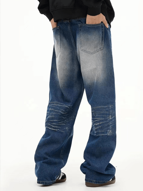 Japanese Brand × Jean Men's American retro straight washed gradient jeans Size US 32 / EU 48 - 4 Thumbnail