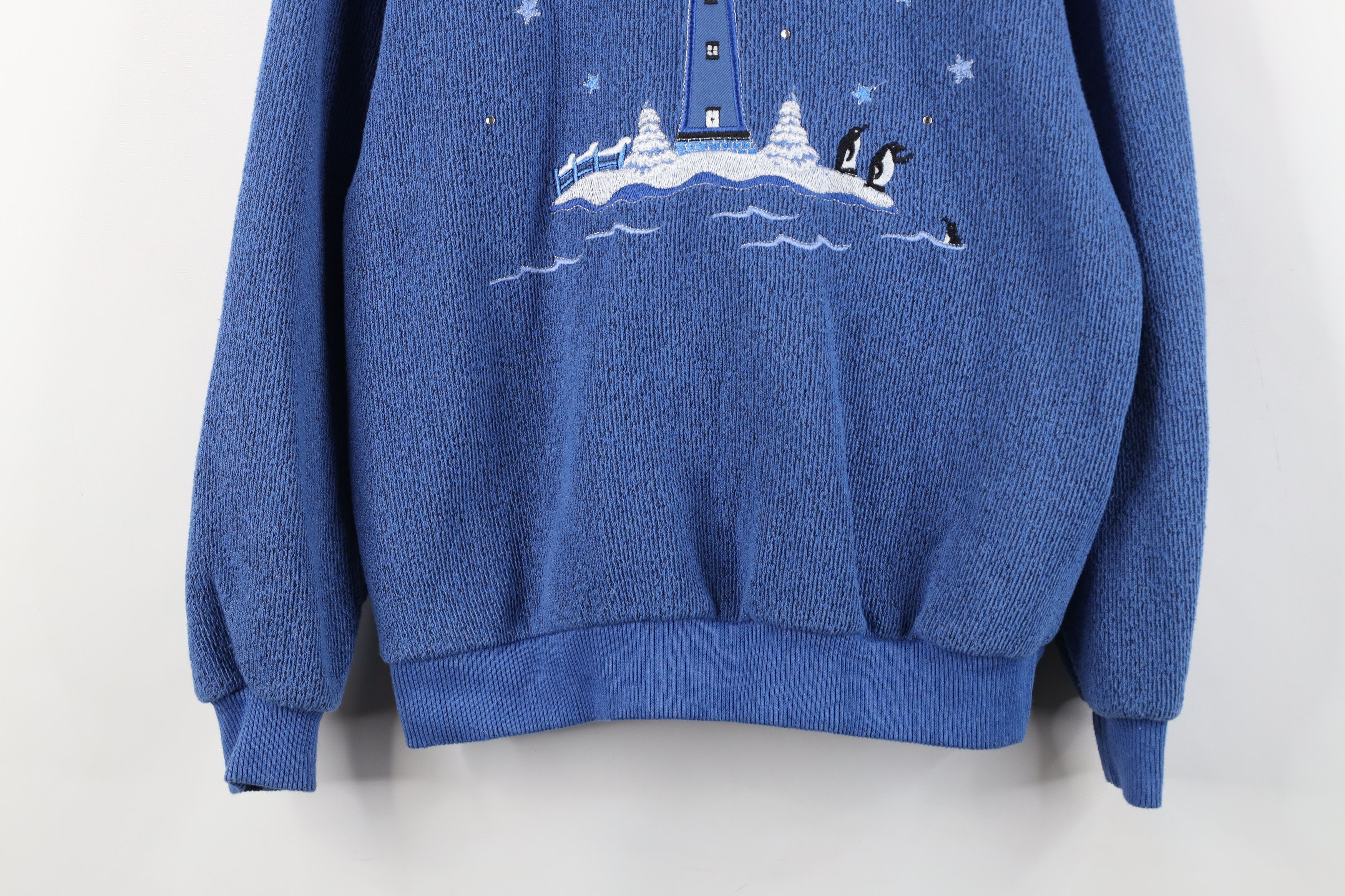 Vintage Vintage 90s Streetwear Winter Lighthouse Penguin Sweatshirt Size XS / US 0-2 / IT 36-38 - 3 Thumbnail