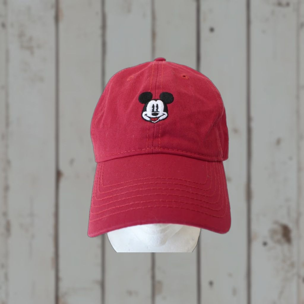 Disney VINTAGE Disney Mickey Mouse Dad Hat Red - Unisex Baseball Cap - Adjustable - FAST FREE SHIPPING - Hats Size ONE SIZE - 1 Thumbnail