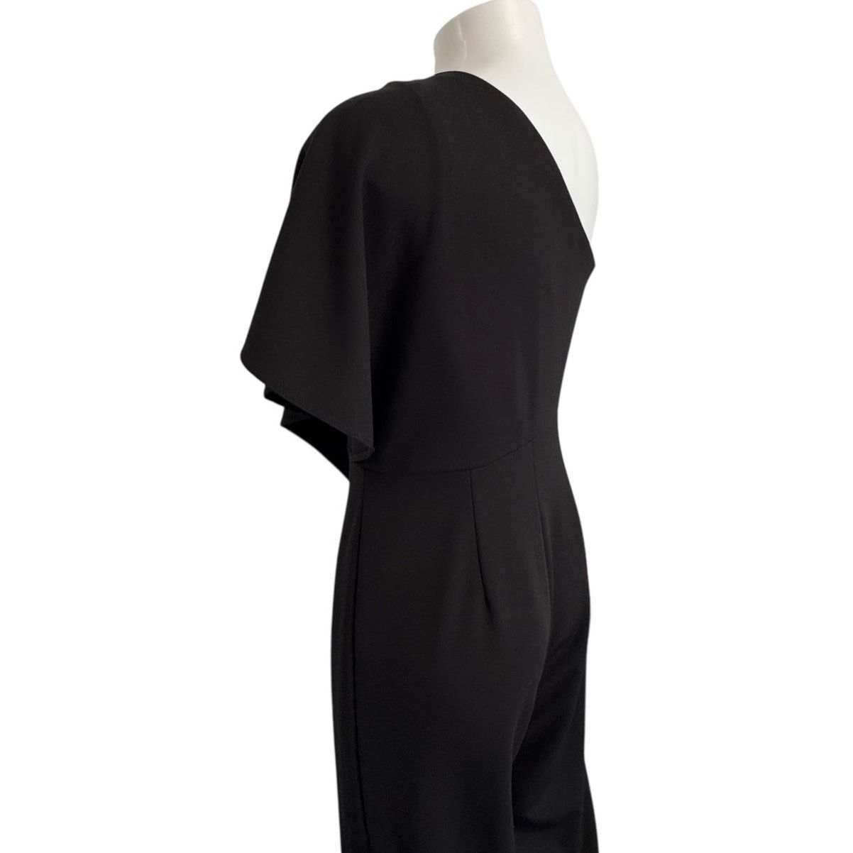 Adrianna Papell Adrianna Papell Black One Shoulder Flowy Jumpsuit Size 4 Size 27" / US 4 / IT 40 - 11 Thumbnail