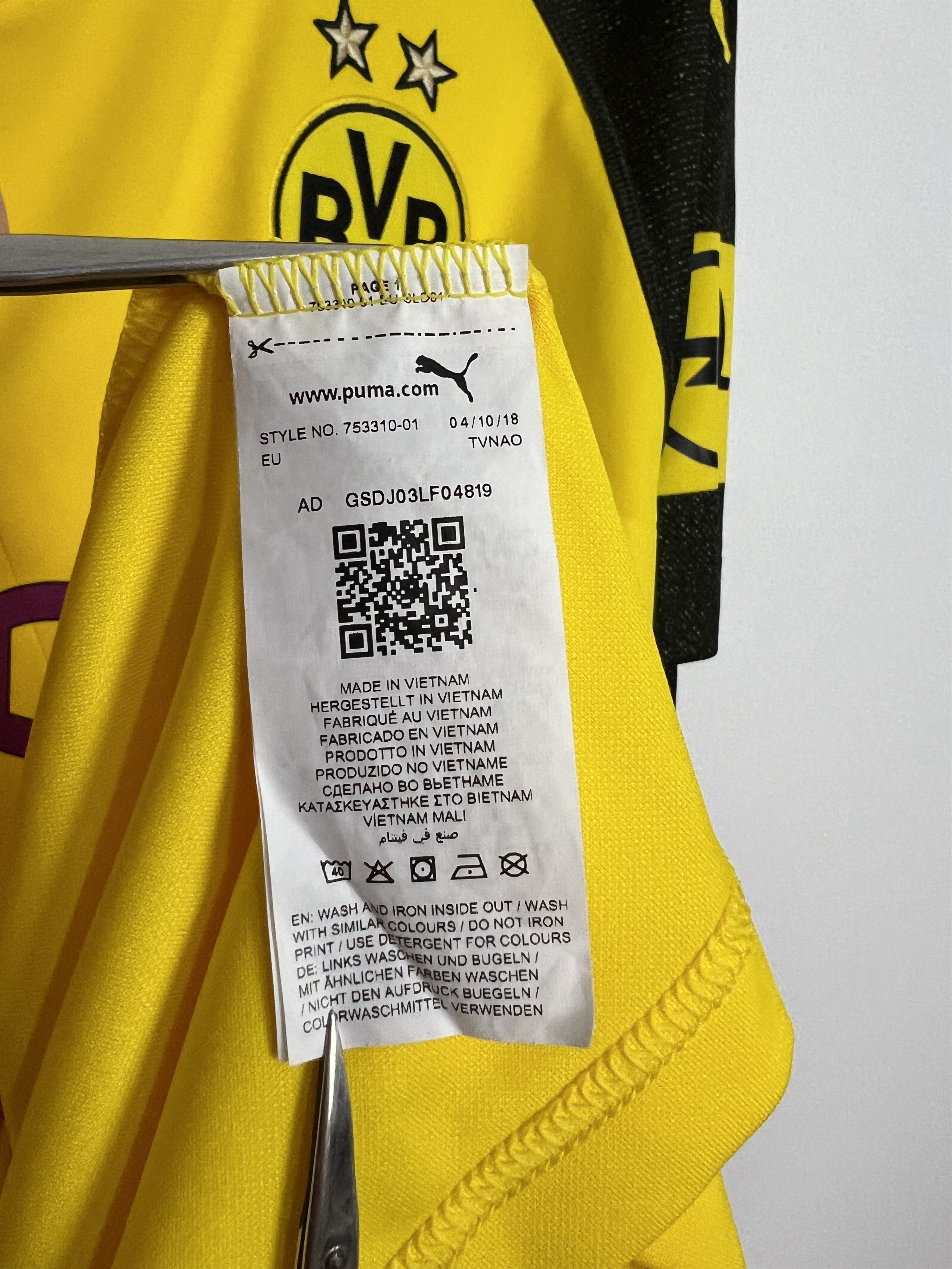 Puma Borussia Dortmund Home football shirt Soccer Jersey Trikot Size US XXL / EU 58 / 5 - 8 Thumbnail