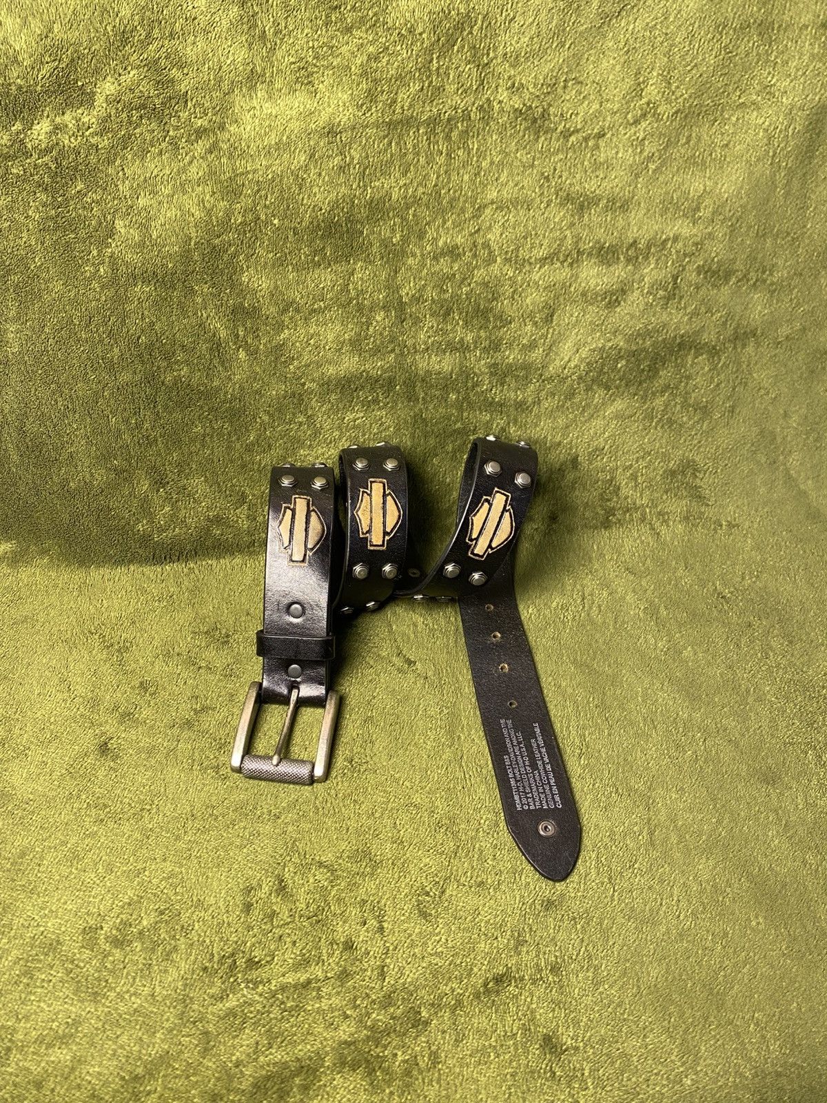 Harley Davidson Harley Davidson black cowhide leather studded belt Size 34 - 15 Thumbnail