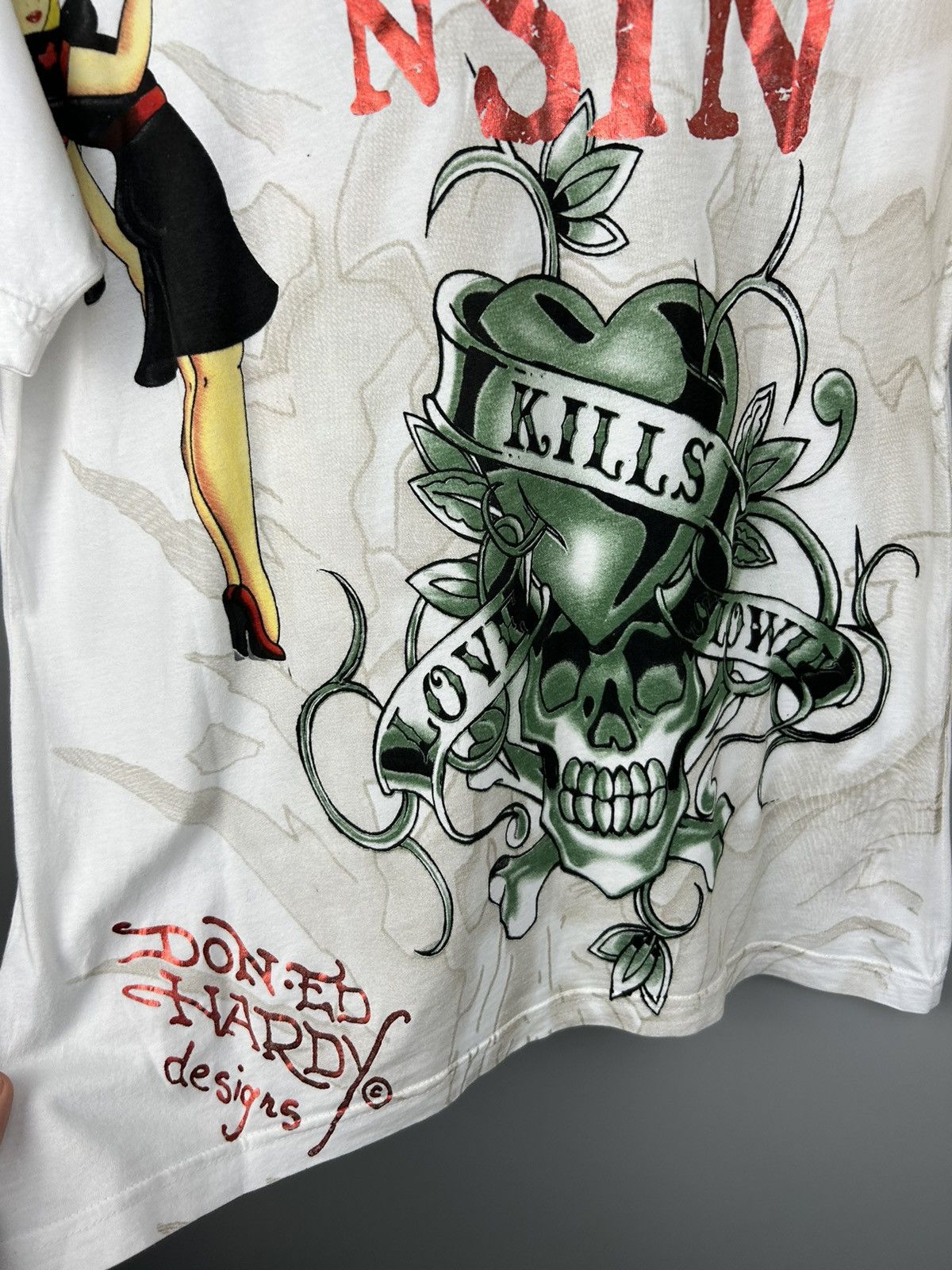 Christian Audigier × Ed Hardy × Vintage Ed Hardy by Christian Audigier All Over Printed T-Shirt Size US S / EU 44-46 / 1 - 12 Thumbnail
