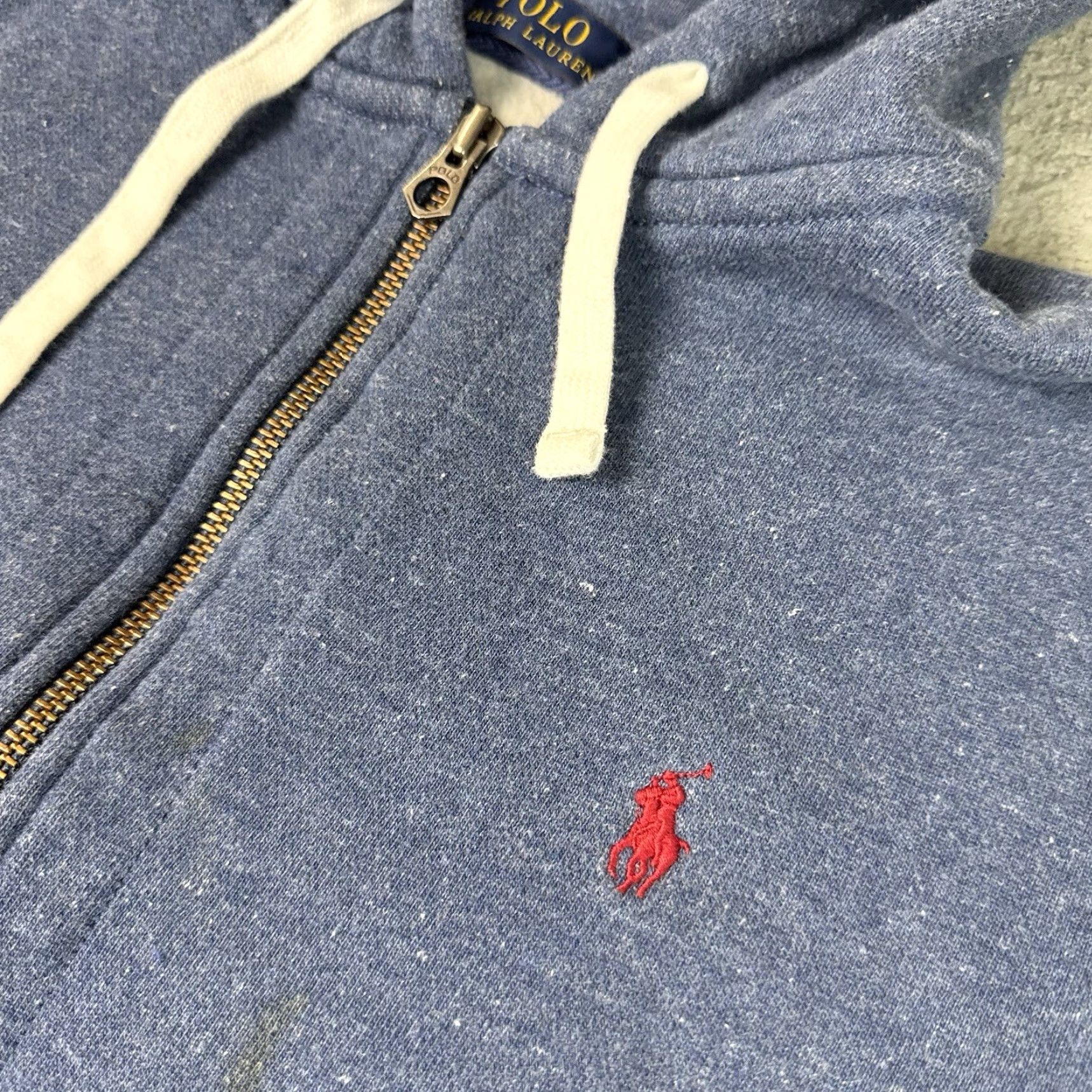 Polo Ralph Lauren VINTAGE Polo Ralph Lauren Hoodie Mens XL Blue Full Zip Pony Heavyweight Sweatshirt Red* Size US XL / EU 56 / 4 - 3 Thumbnail