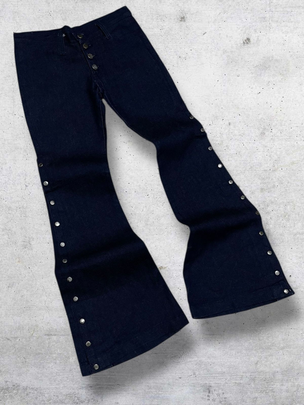 Tornado Mart VINTAGE EGOITS CRAFTE JAPAN DESIGNER 90S FLARED BUTTON DENIM Size US 28 / EU 44 - 2 Thumbnail