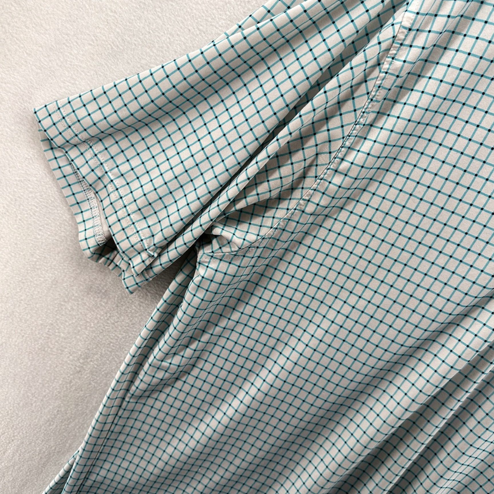 Footjoy FootJoy Polo Shirt Blue White Men's M Golf Short Sleeve Check Collared Pattern Classic Easy Care 44 in Chest Regular Fit Size US M / EU 48-50 / 2 - 4 Thumbnail