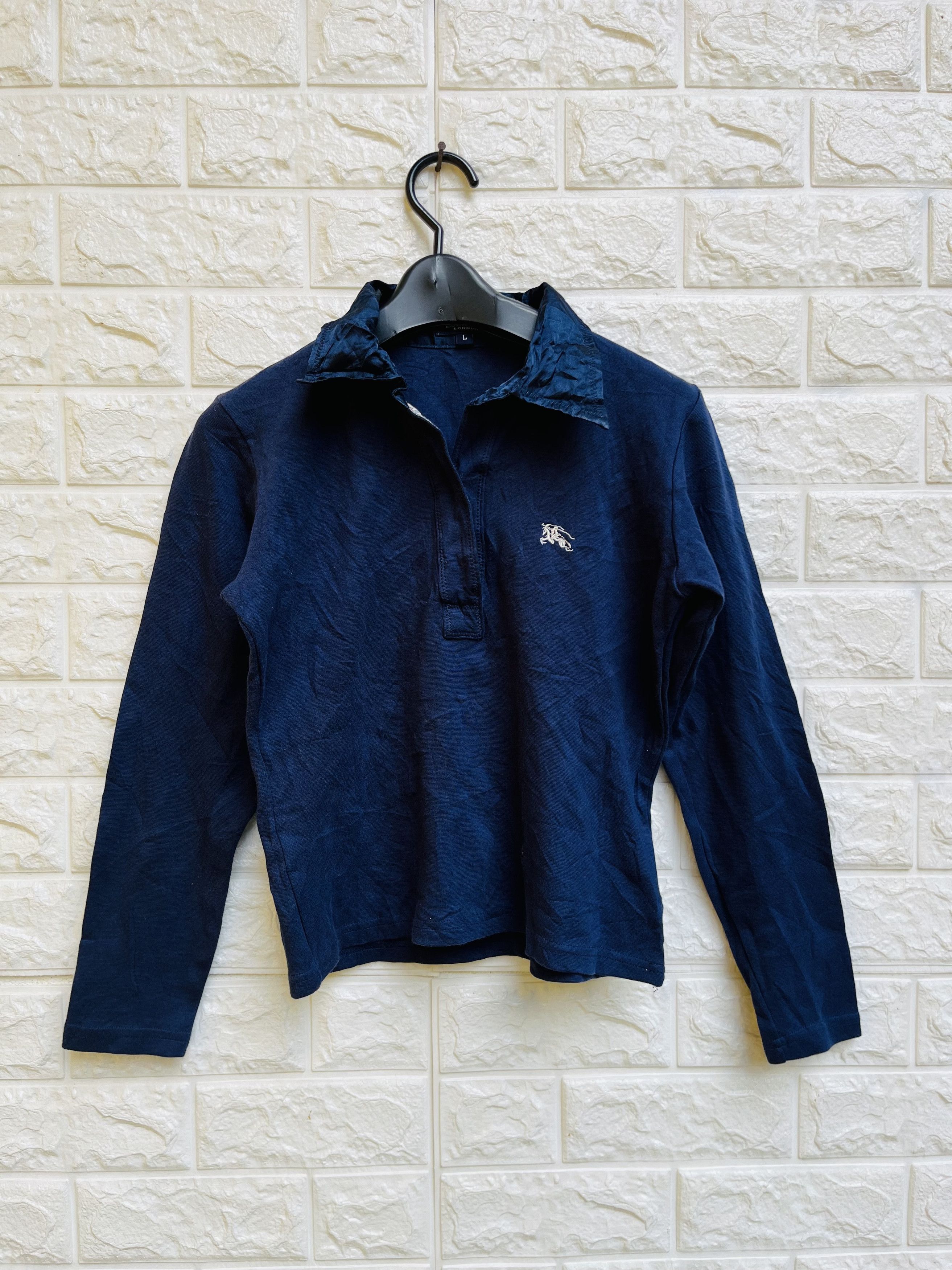 image of Vintage Burberrys Dark Blue Designer Fashion Style, Women's (Size Small)