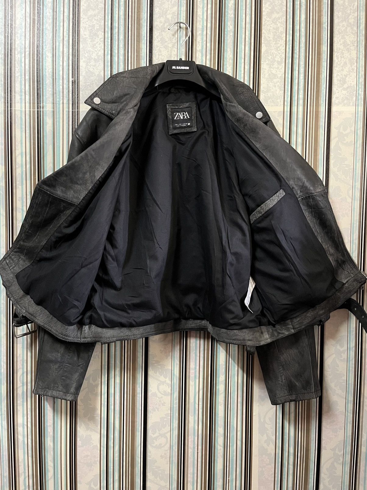 Zara Vintage 2000s buffalo leather double collar #H1 Size US L / EU 52-54 / 3 - 4 Thumbnail
