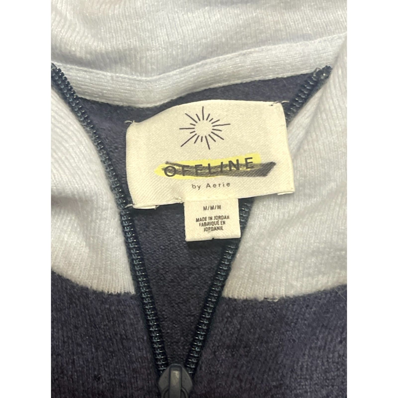 Vintage OFFLINE by Aerie Sweater Women's Size M Blue White Striped Zip Up Sweater Casual Womens Size M / US 6-8 / IT 42-44 - 7 Thumbnail