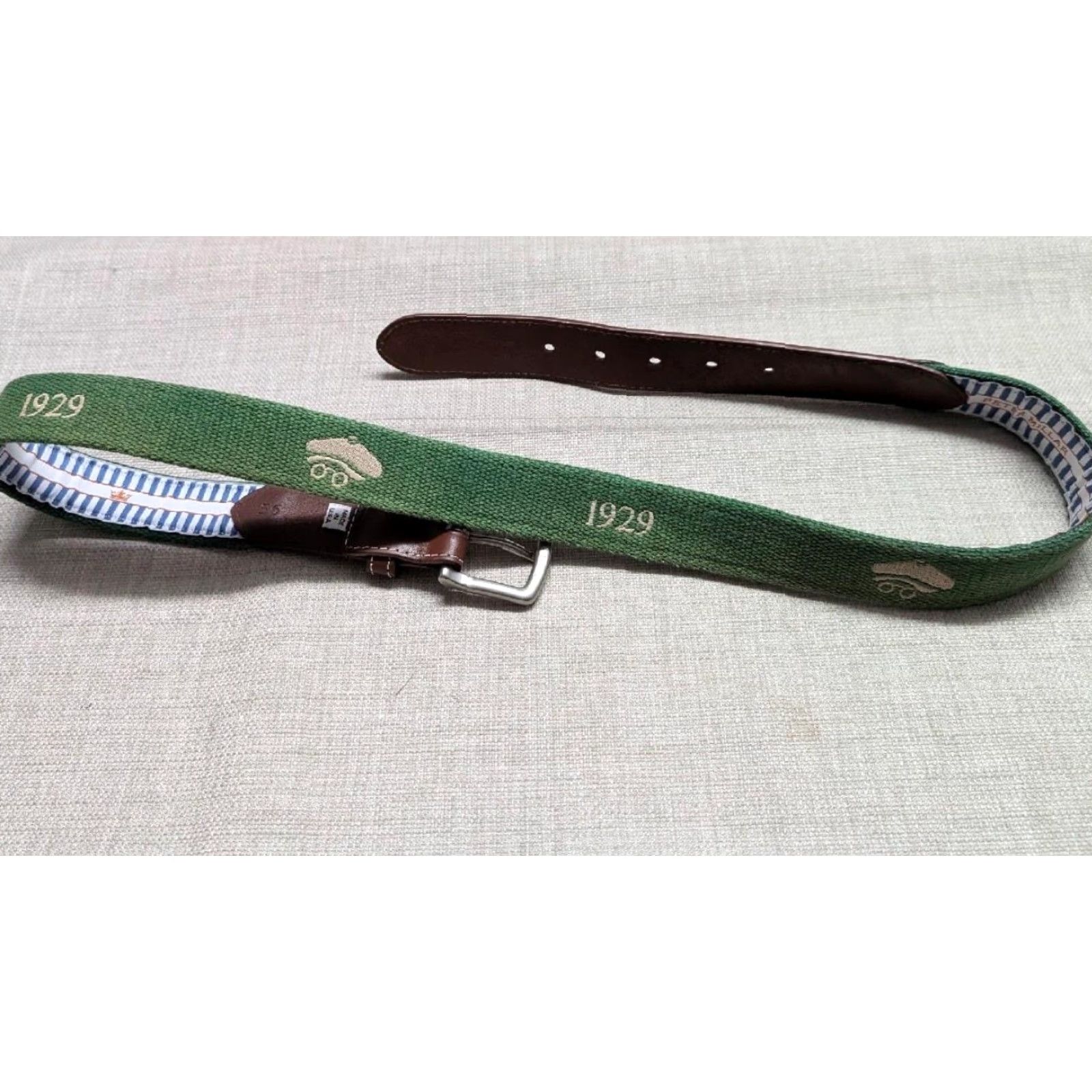Peter Millar USA Peter Millar Belt 36 Country Club Leather Dress Belt Golf Belt Men Green XS? Size 36 - 3 Thumbnail