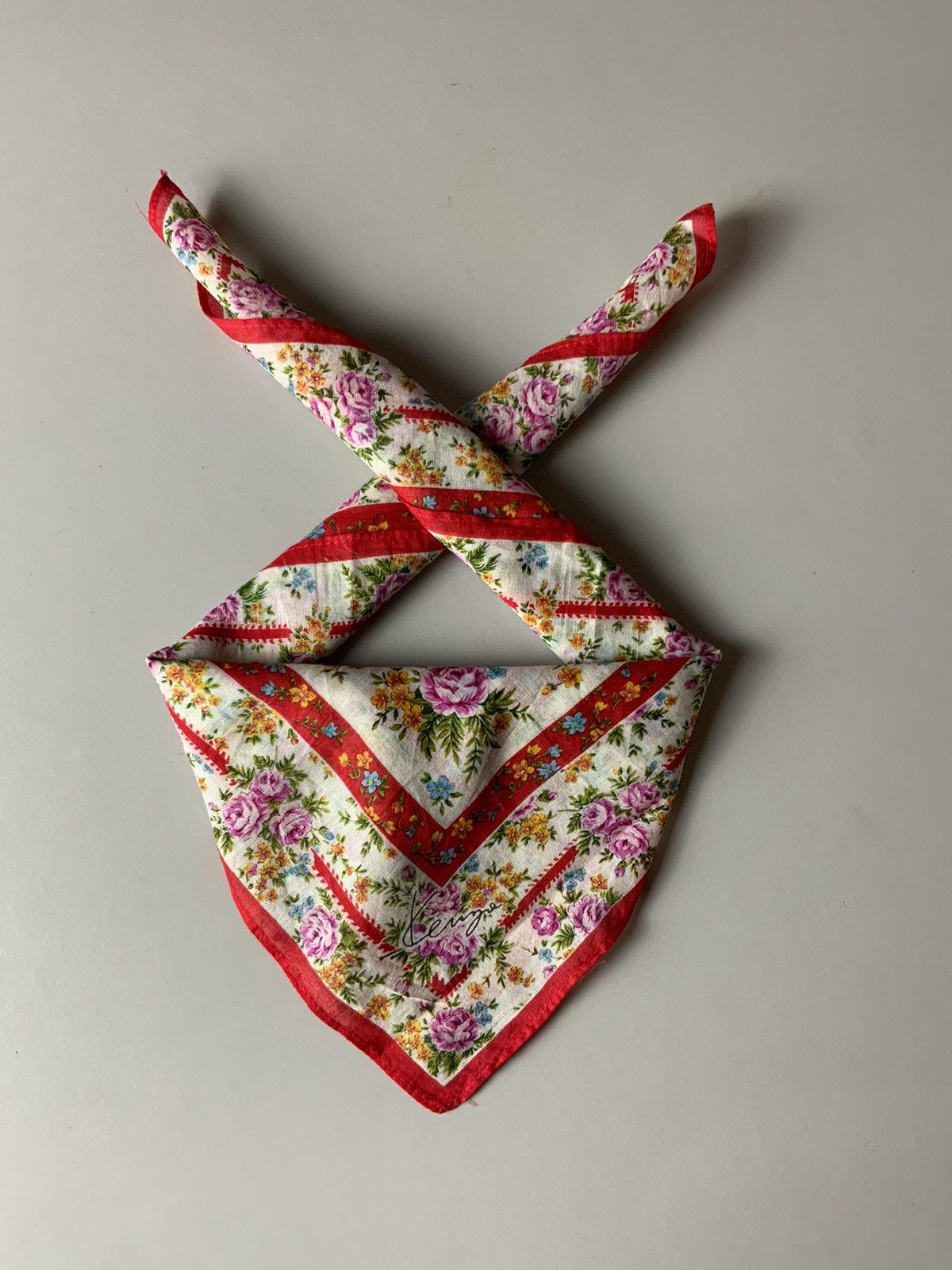 Japanese Brand Kenzo Flower Bandana Handkerchief Size ONE SIZE - 1 Thumbnail