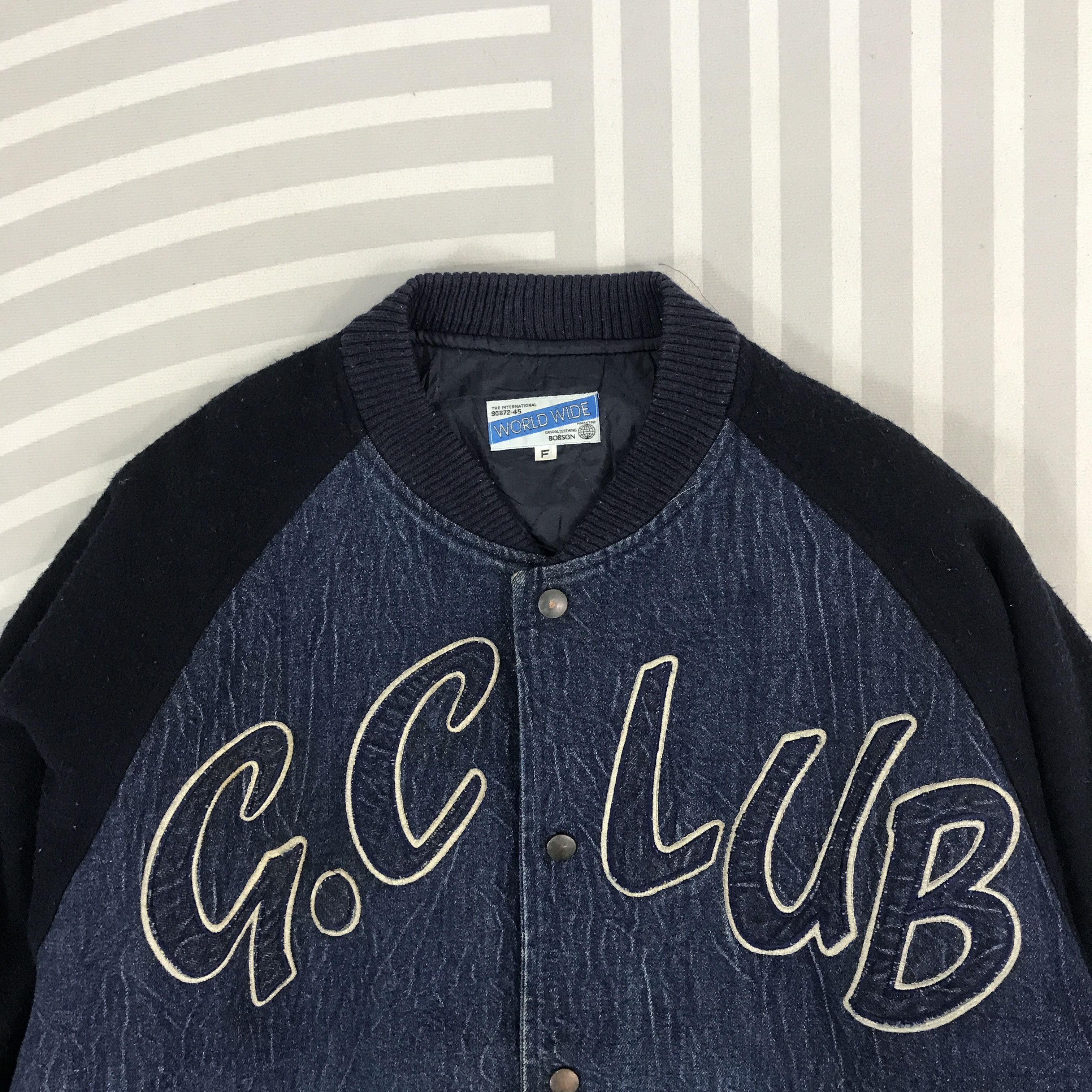 Japanese Brand × Vintage Vintage G.Club Bobson denim varsity Jacket Size US XL / EU 56 / 4 - 2 Thumbnail