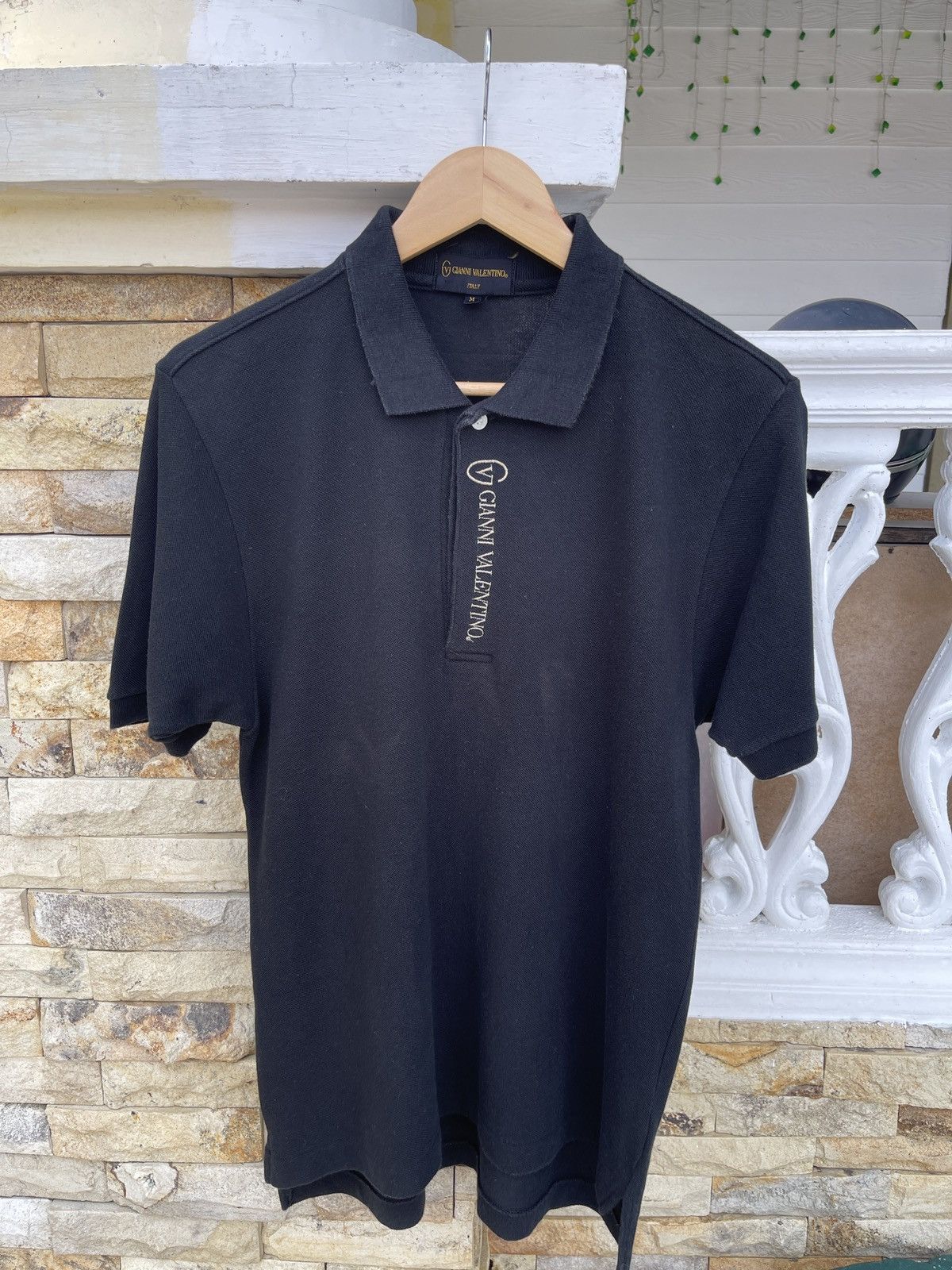 Gianni Valentino × Vintage Last Drop🔥Rare🔥Vintage GIANNI VALENTINO Spellout Polo Shirt Size US M / EU 48-50 / 2 - 1 Thumbnail