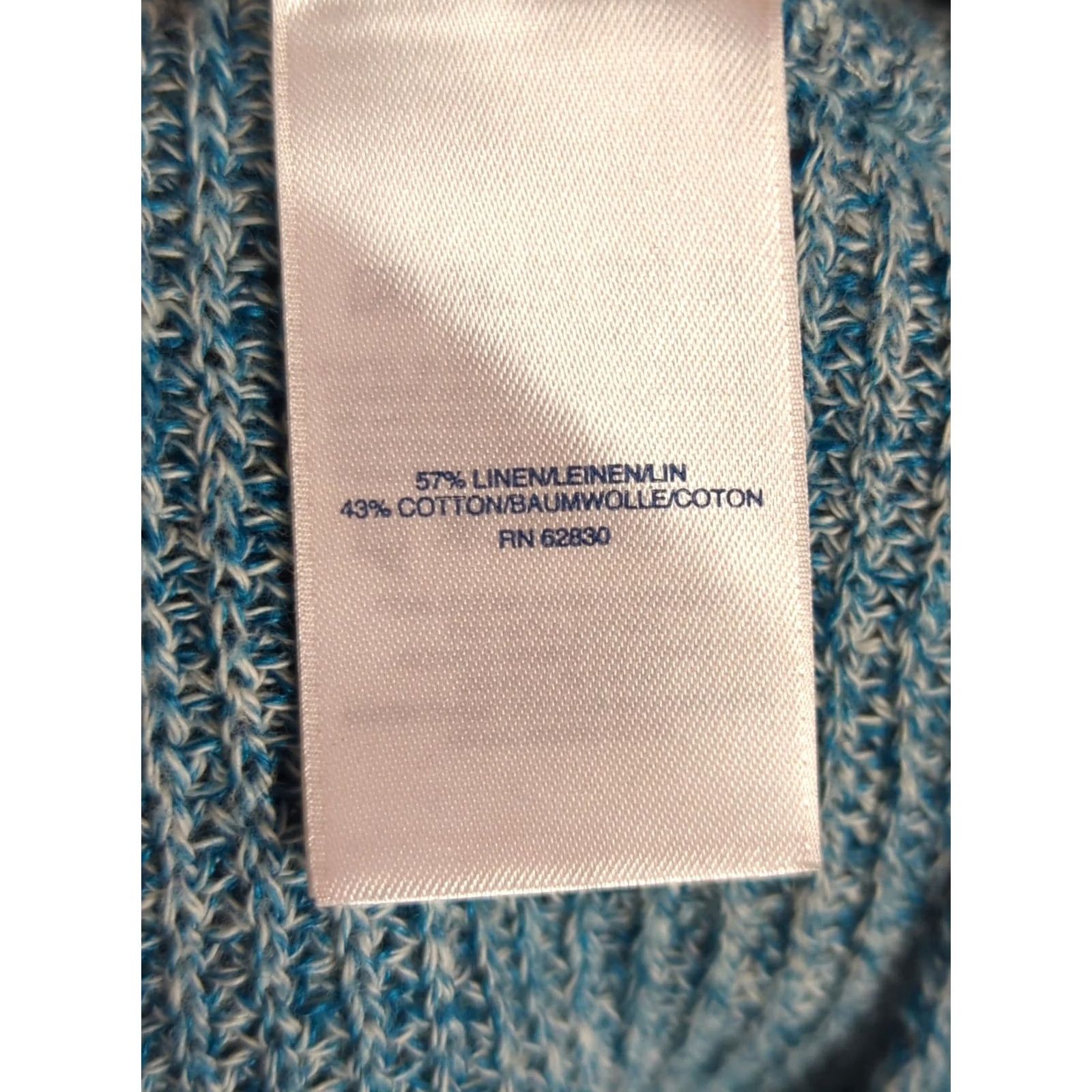 Lands' End Lands' End Sweater Teal Blue Women Size L Dolman Sleeve Knit Pullover Linen Blend Roll Neck Casual Beachy Summer Size L / US 10 / IT 46 - 5 Thumbnail