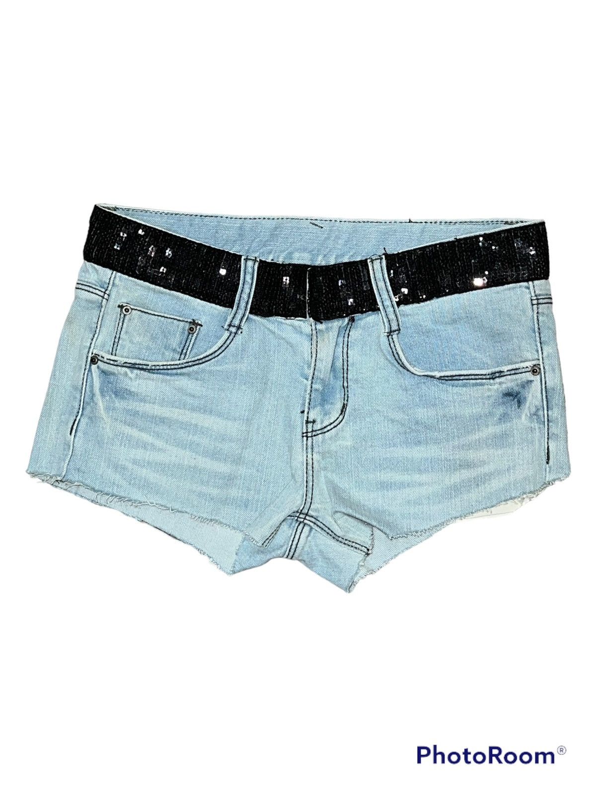 Japanese Brand Vintage Y2K denim sequin shorts ⭐️💗 Size 24" / US 00 / IT 34 - 1 Thumbnail