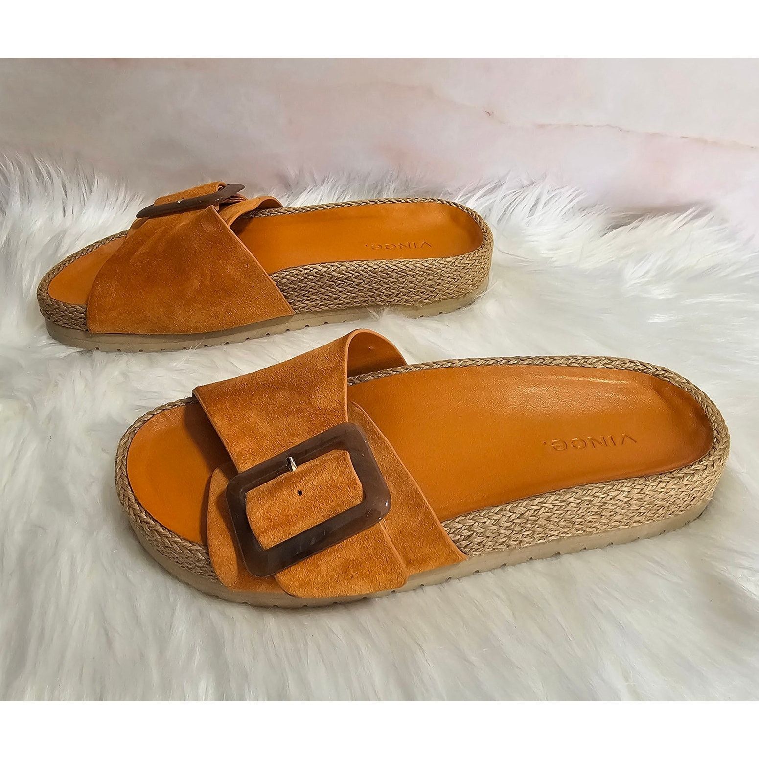 Vince VINCE Tortoise Buckle Espadrille Grant Slides Sandals 6 Size US 6 / IT 36 - 4 Thumbnail