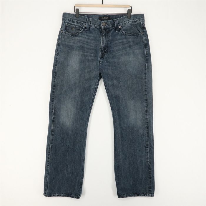 Guess Guess Desmond Relaxed Fit Jeans Mens 36x32 Washed Blue 100% ...