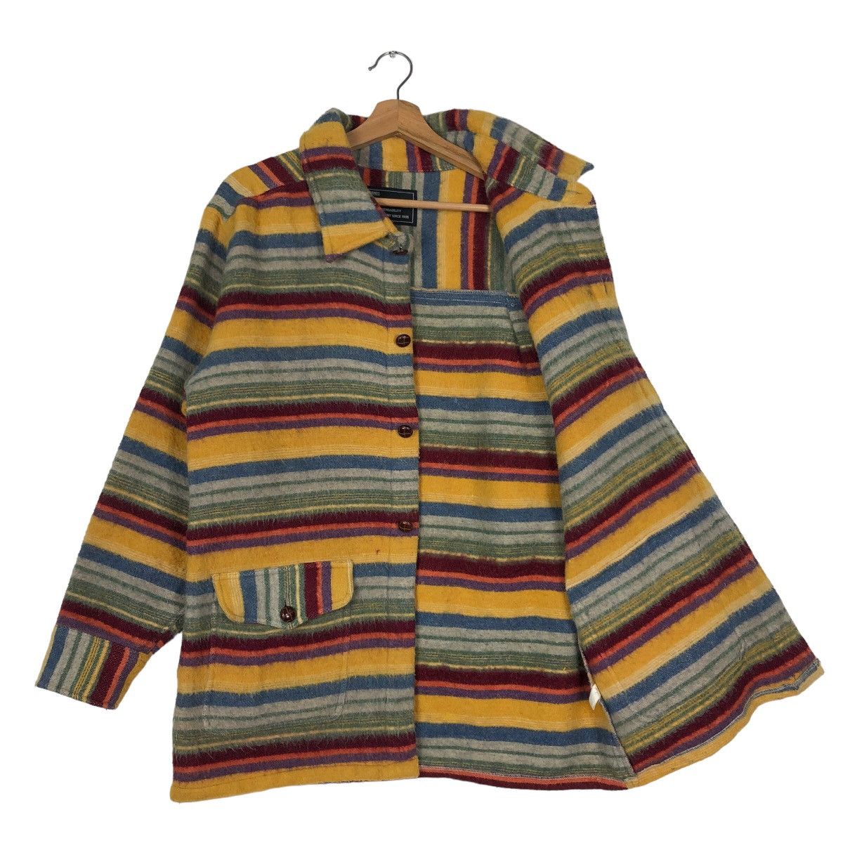 Japanese Brand 🔥Vintage Wool Jacket Striped Johns Hamer Issey Miyake Size US L / EU 52-54 / 3 - 8 Thumbnail