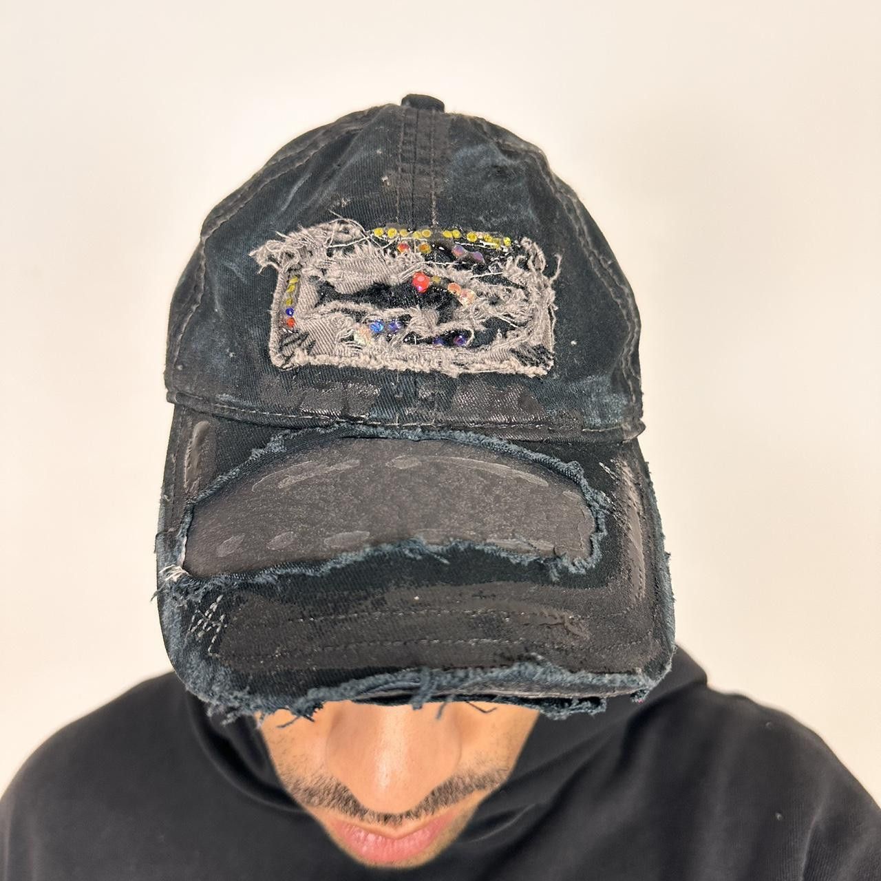 Vintage ASTROBOI* New York Aquarium Navy Distressed Rhinestone Hat Size ONE SIZE - 7 Thumbnail