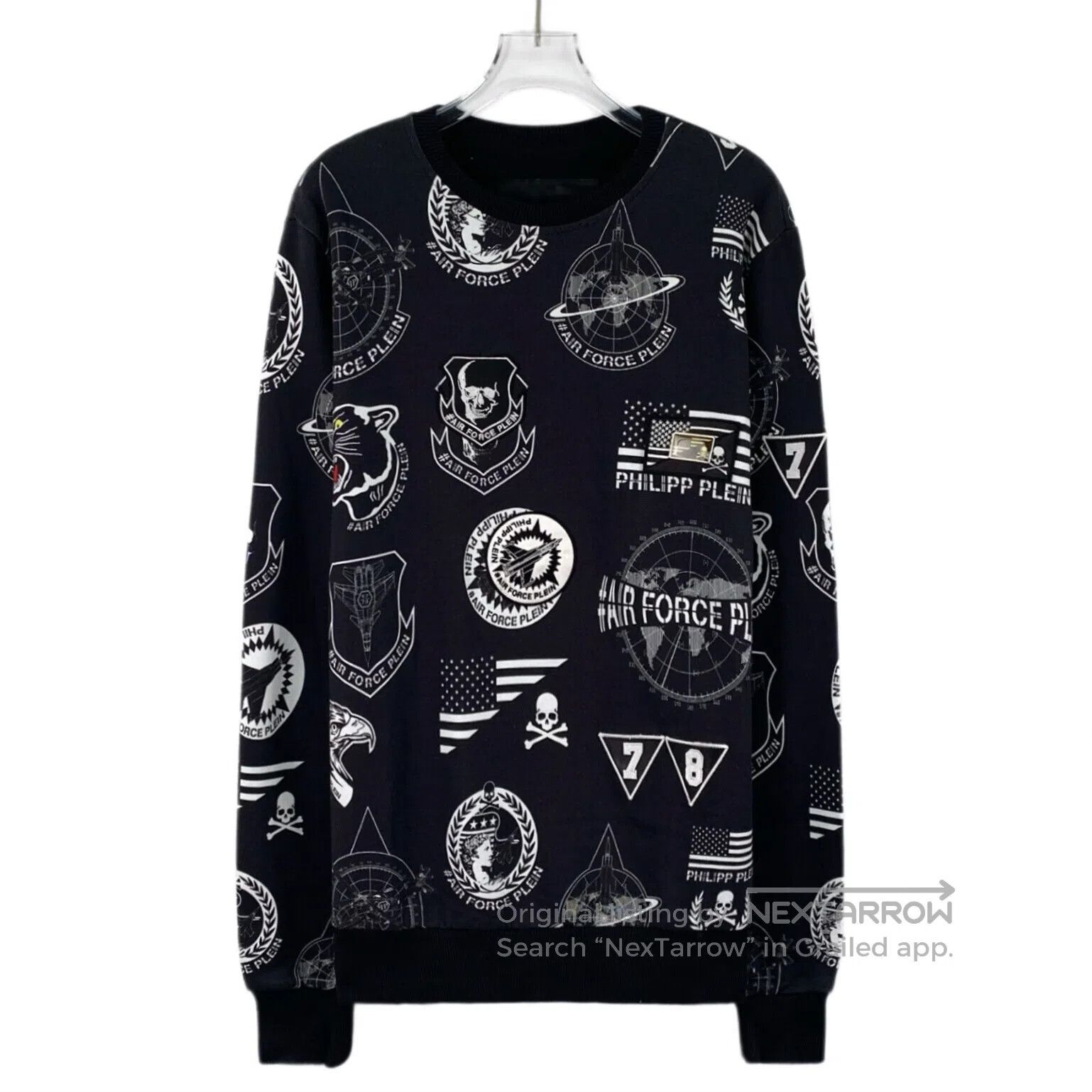 Philipp Plein Philipp Plein Black cotton round neck long-sleeved sweatsh Size US L / EU 52-54 / 3 - 1 Thumbnail