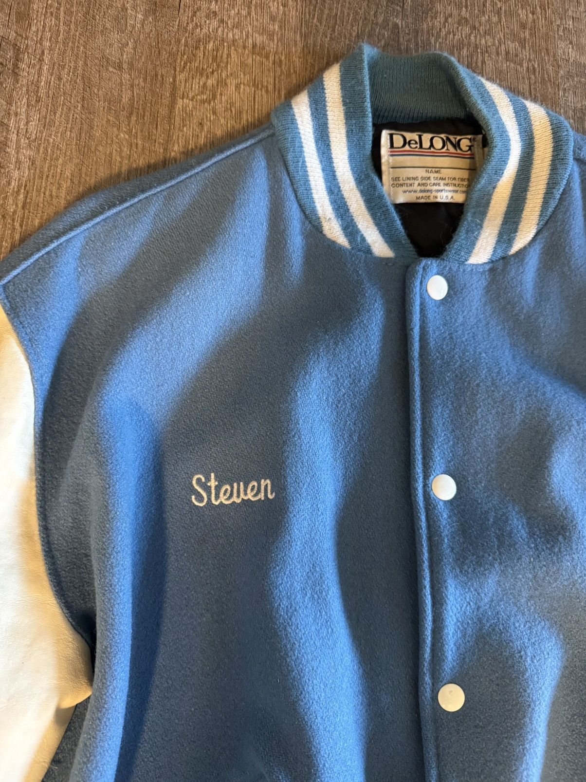 Vintage Vintage Tarheel Blue Varsity Letterman Jacket Size US L / EU 52-54 / 3 - 2 Thumbnail