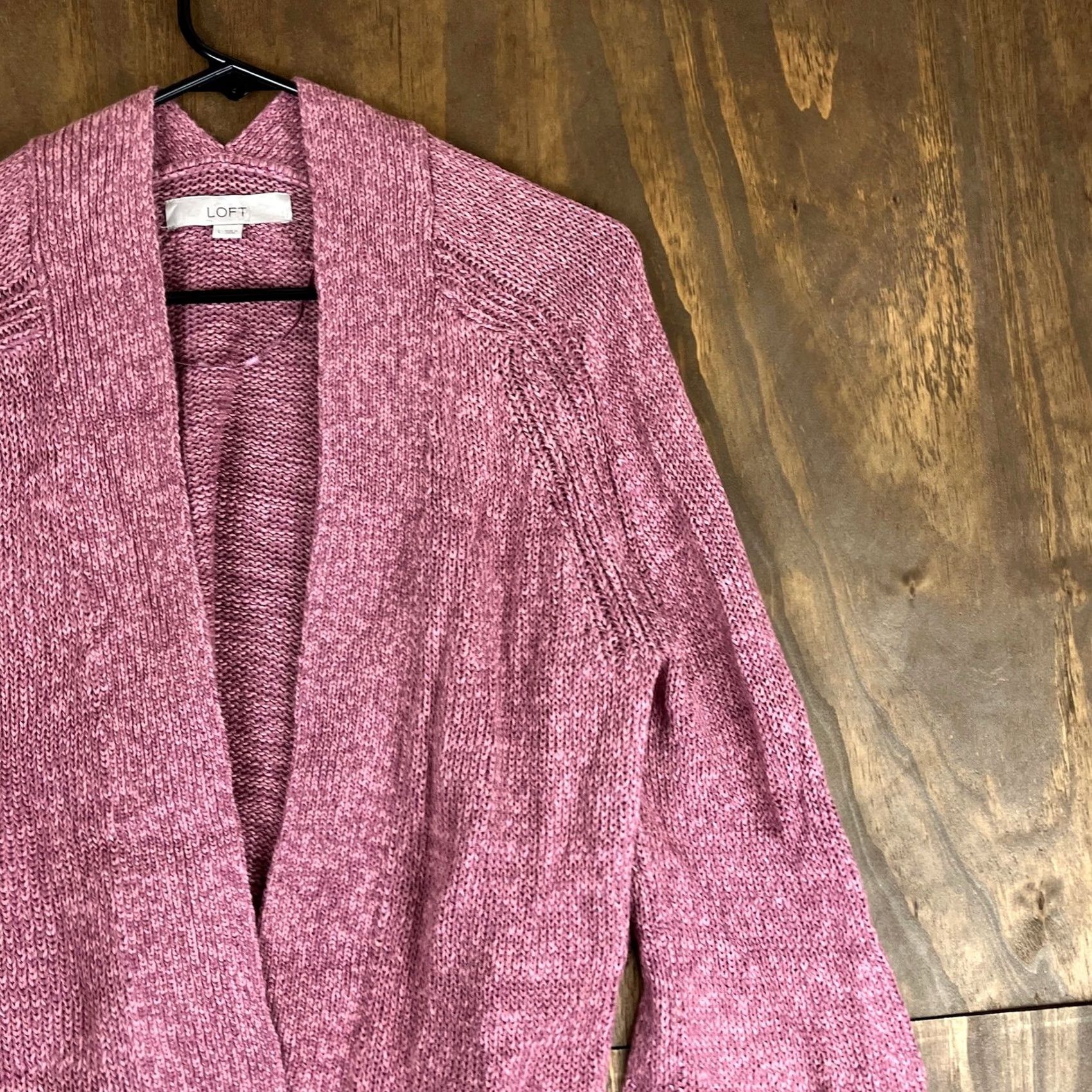 Loft LOFT Ann Taylor Womens Cardigan Purple Open Knit Relaxed Large Knitted Sweater Size L / US 10 / IT 46 - 5 Thumbnail