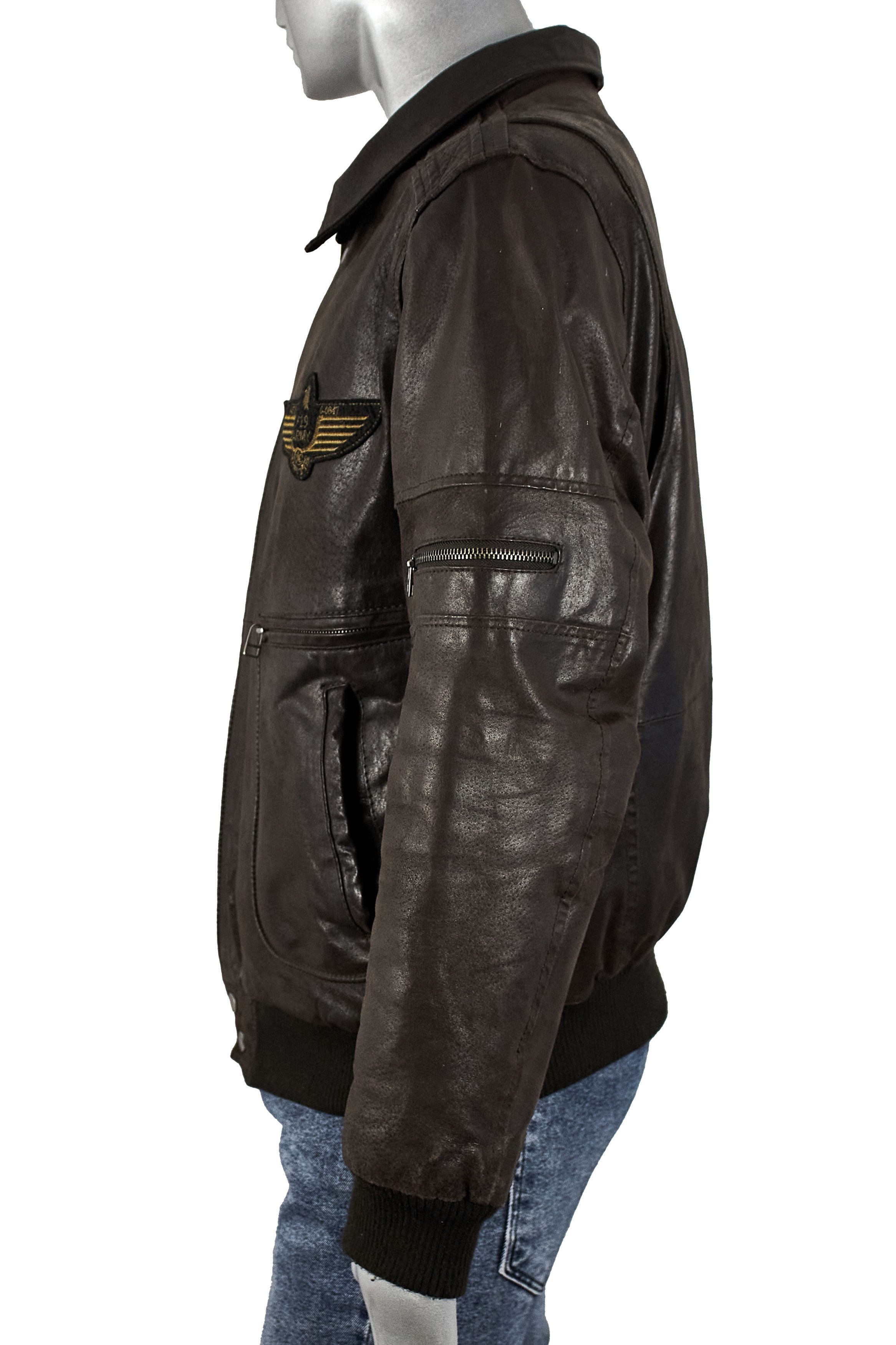 Vintage Vintage 90s men's flight A2 leather bomber jacket Size US M / EU 48-50 / 2 - 6 Thumbnail