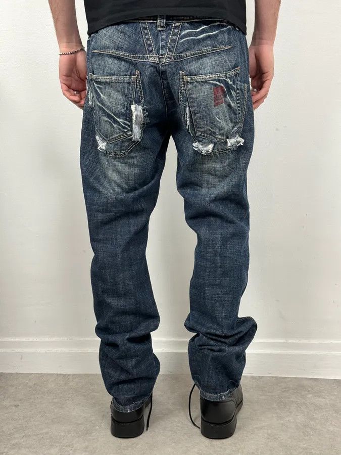 Marithe + Francois Girbaud 2000s Marithé + François Girbaud Blue Large Rebel Denim Jeans Size US 34 / EU 50 - 3 Thumbnail