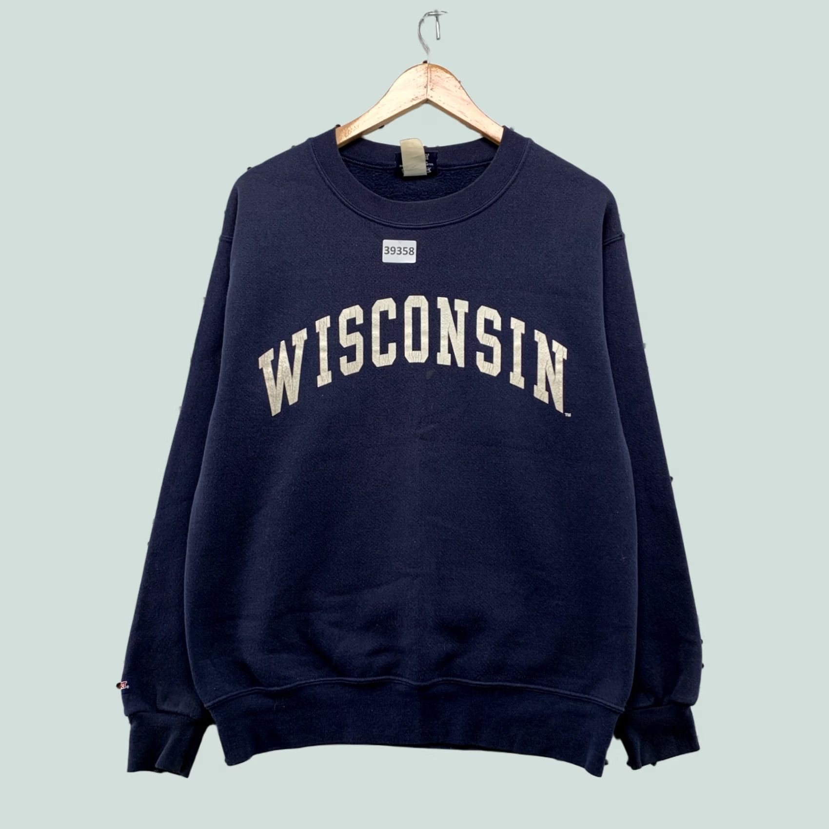 Jansport VINTAGE 90s Wisconsin Sweatshirt Men Small Blue Crewneck Pullover Made USA Size US S / EU 44-46 / 1 - 1 Thumbnail
