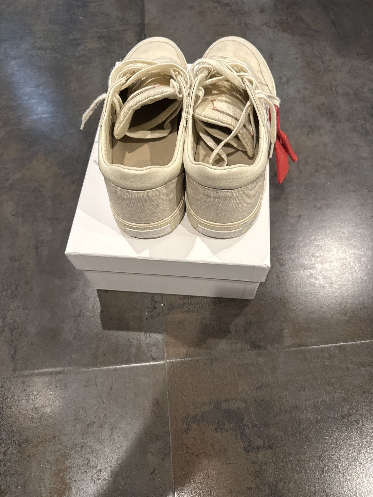 Off-White Off-White Vulcanized canvas beige low top sneakers Size US 13 / EU 46 - 4 Thumbnail