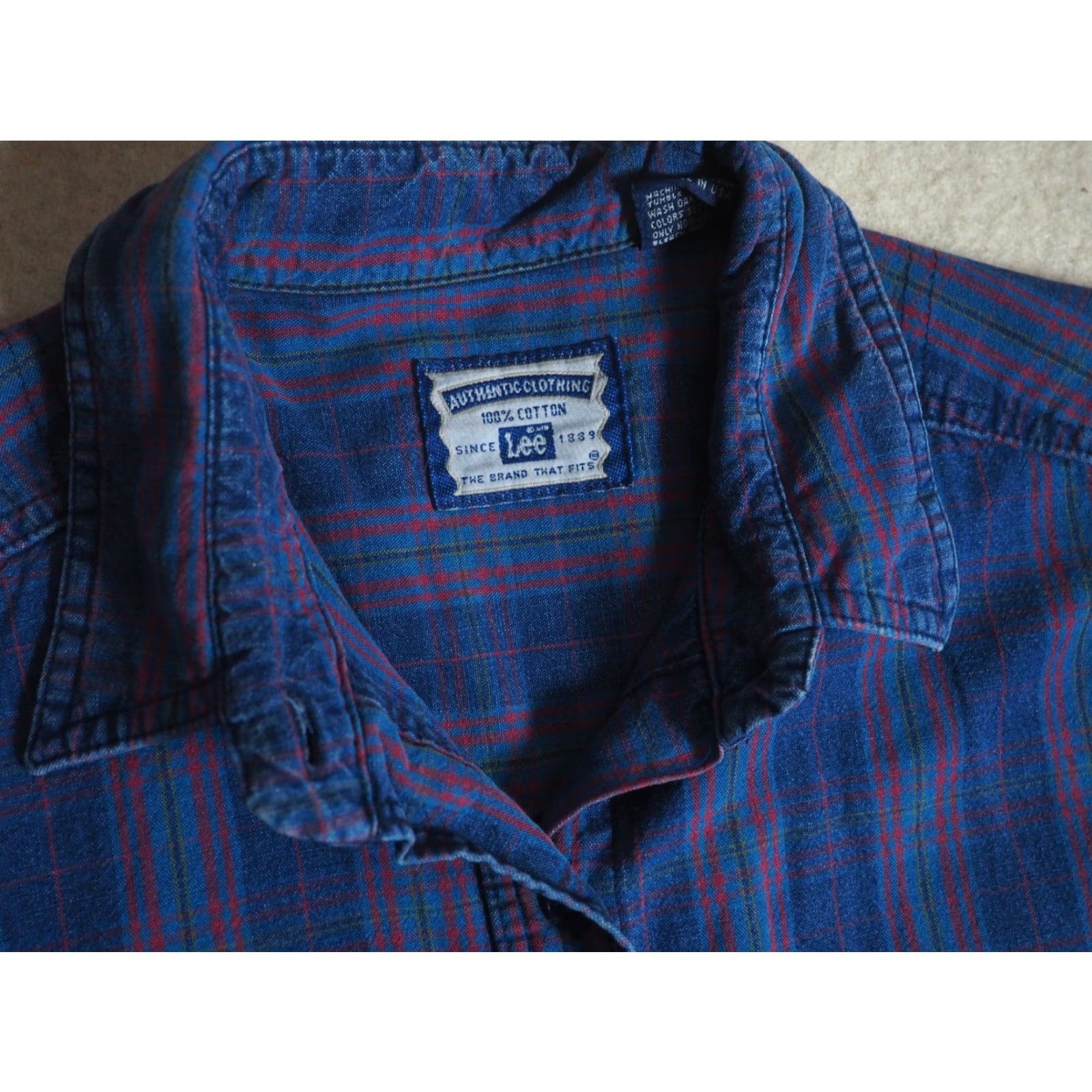 Lee VINTAGE Lee USA Made Blue Plaid Cotton Pocket Printed Flannel Shirt Mens S Size US S / EU 44-46 / 1 - 3 Thumbnail