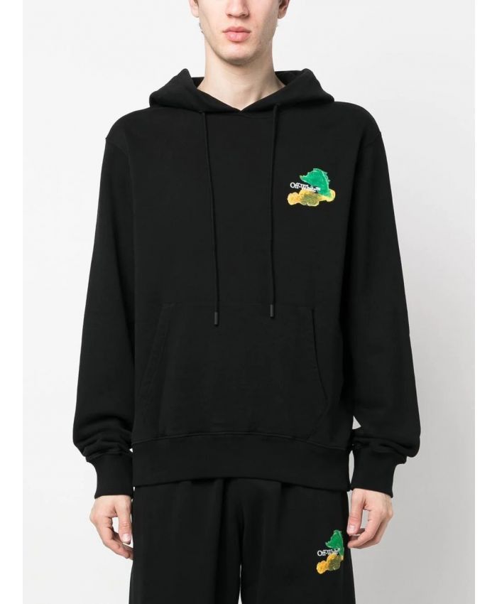 Off-White o1w1db10824 Brush Arr Slim Hoodie in Black Size US S / EU 44-46 / 1 - 3 Thumbnail