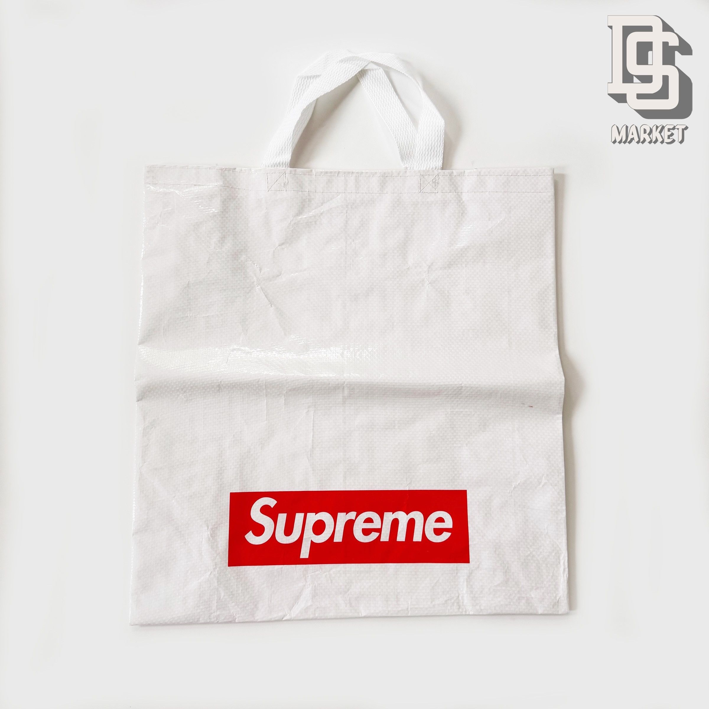 Supreme SUPREME BOX LOGO REUSABLE SHOPPING TOTE BAG WHITE RED