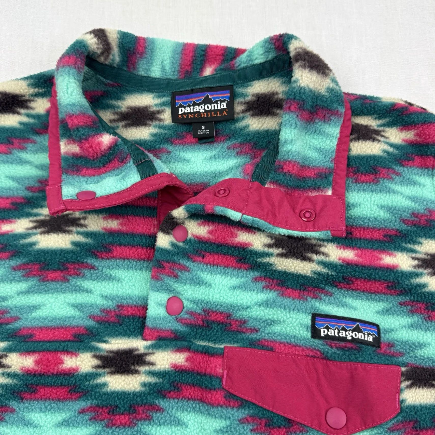 Patagonia Patagonia Jacket Womens Small Blue T Snap Fleece Pullover Geometric Size S / US 4 / IT 40 - 2 Thumbnail