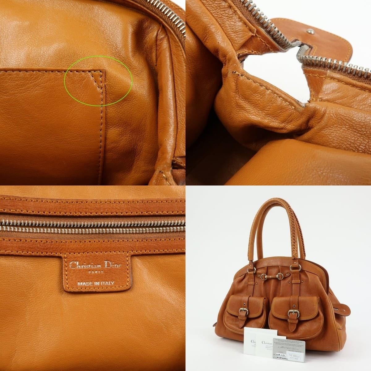 Christian Dior Monsieur Christian Dior Gaucho Doctor's Bag Calfskin Satchel Tan Size ONE SIZE - 7 Thumbnail
