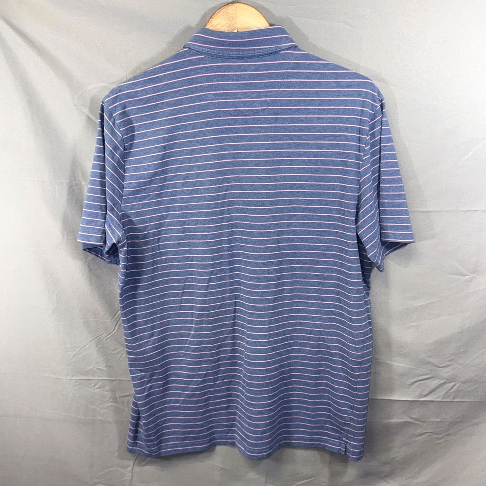 johnnie-O johnnie-O Polo Shirt Mens L Blue Pink Striped Hangin' Out Stretch Pocket Shirt Size US L / EU 52-54 / 3 - 2 Thumbnail