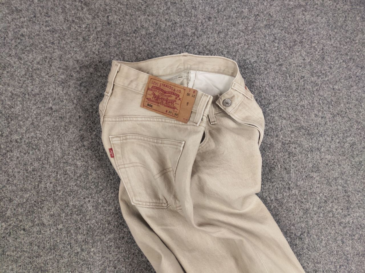Levi's Vintage 90's Levis 501 Light beige Denim Jeans USa Style Size US 31 - 9 Thumbnail