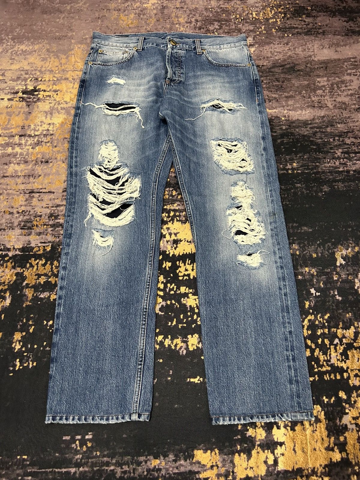 Alexander McQueen Alexander MQueen Style Destroyed Selvedge Jeans Size US 34 / EU 50 - 3 Thumbnail