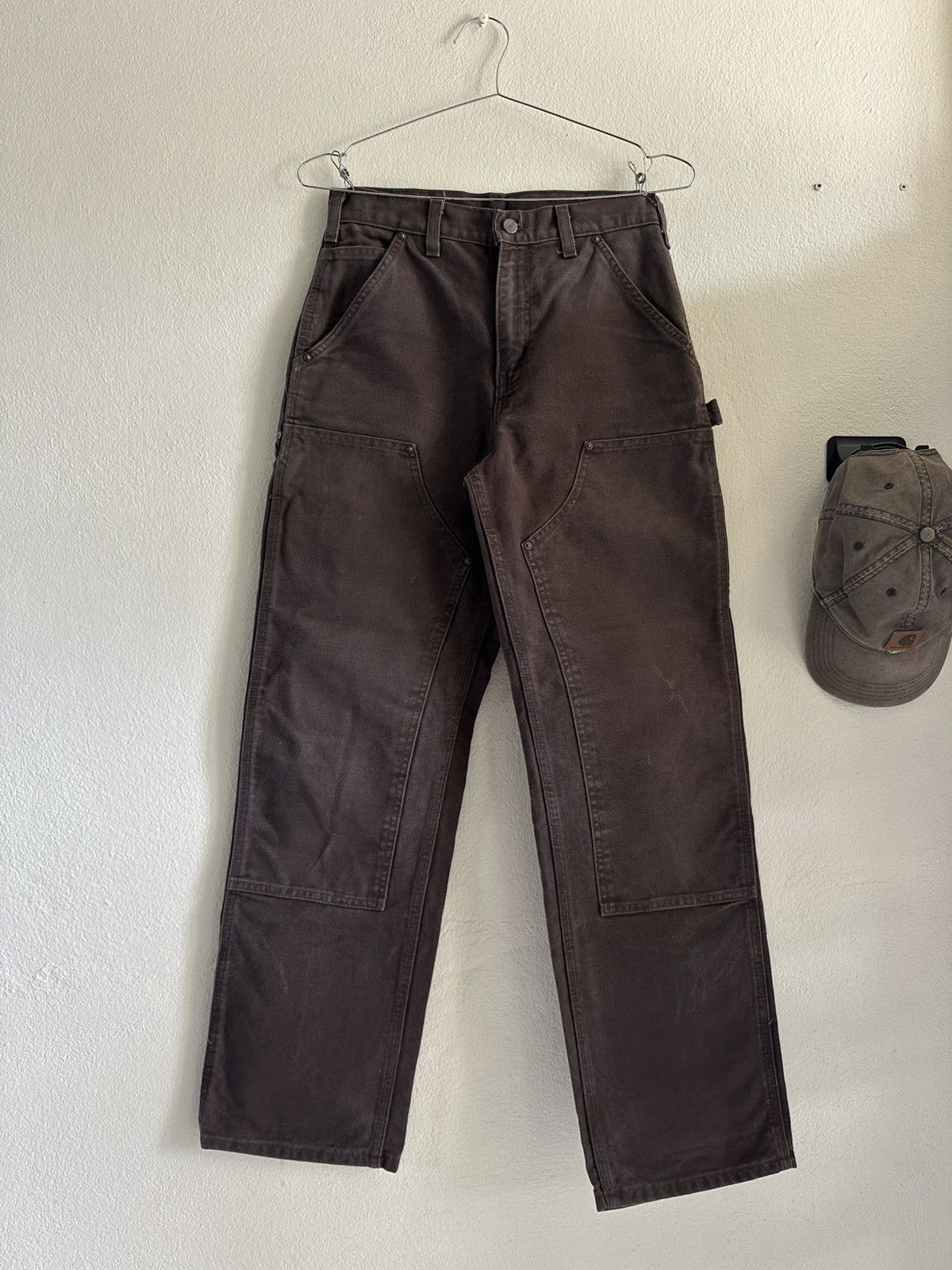 Carhartt (29x32) Vintage Carhartt Double Knee B136 DKB Dark Brown Size US 29 - 2 Thumbnail