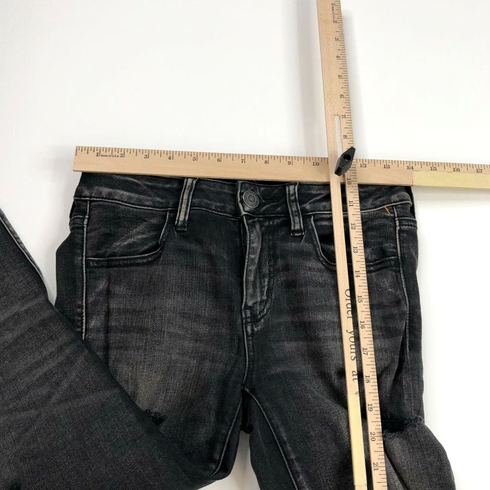 American Eagle Outfitters VINTAGE American Eagle Jegging 6 Tag 28W 27L Raw Hem Distressed Denim Jeans Womens Size 28" / US 6 / IT 42 - 5 Thumbnail