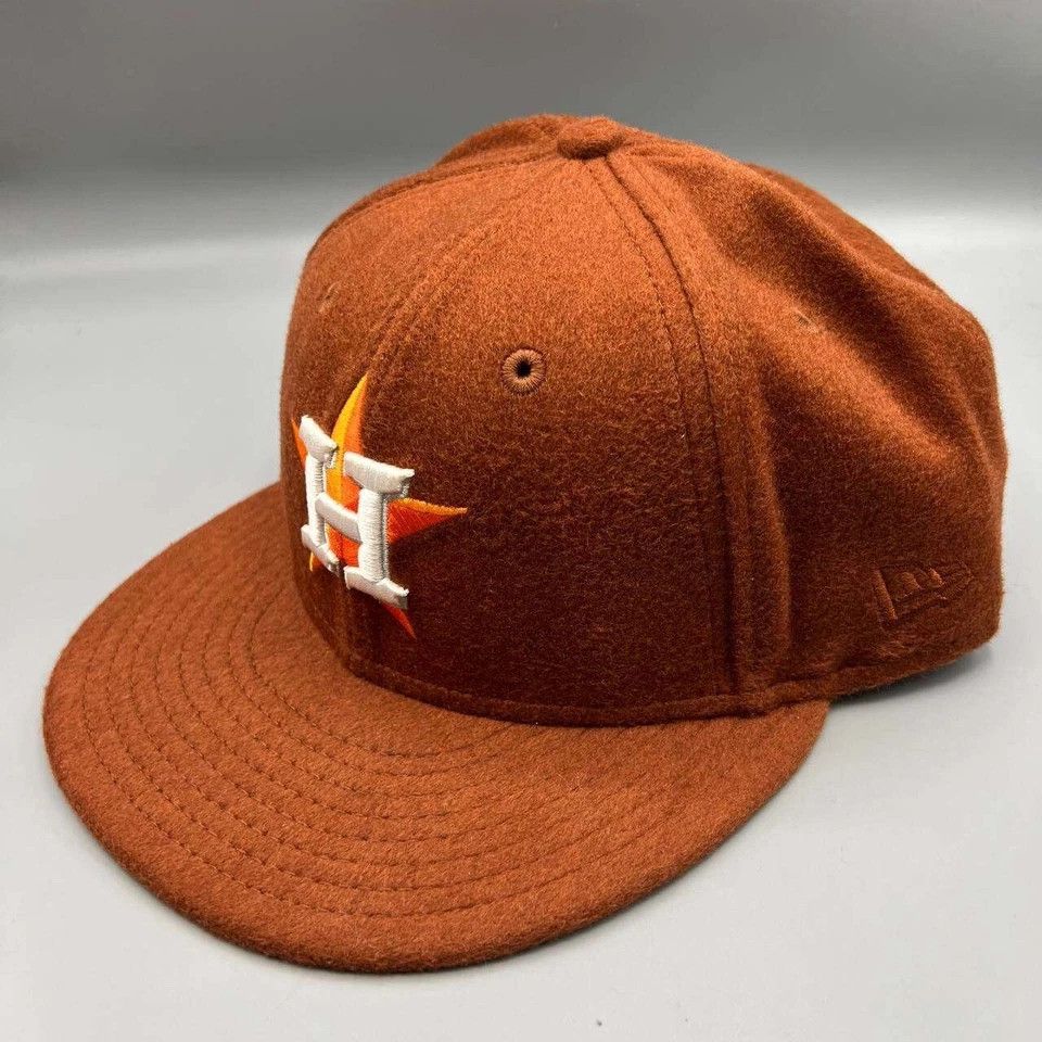 New Era Houston Astros Hat Men 7 3/8 59Fifty New Era MLB Fitted Cap Size ONE SIZE - 3 Thumbnail