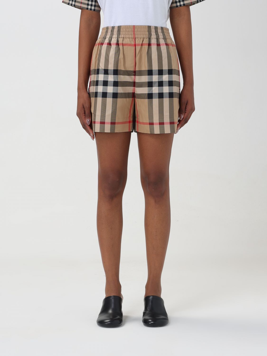 image of Burberry Short Woman Beige, Women's (Size 26)
