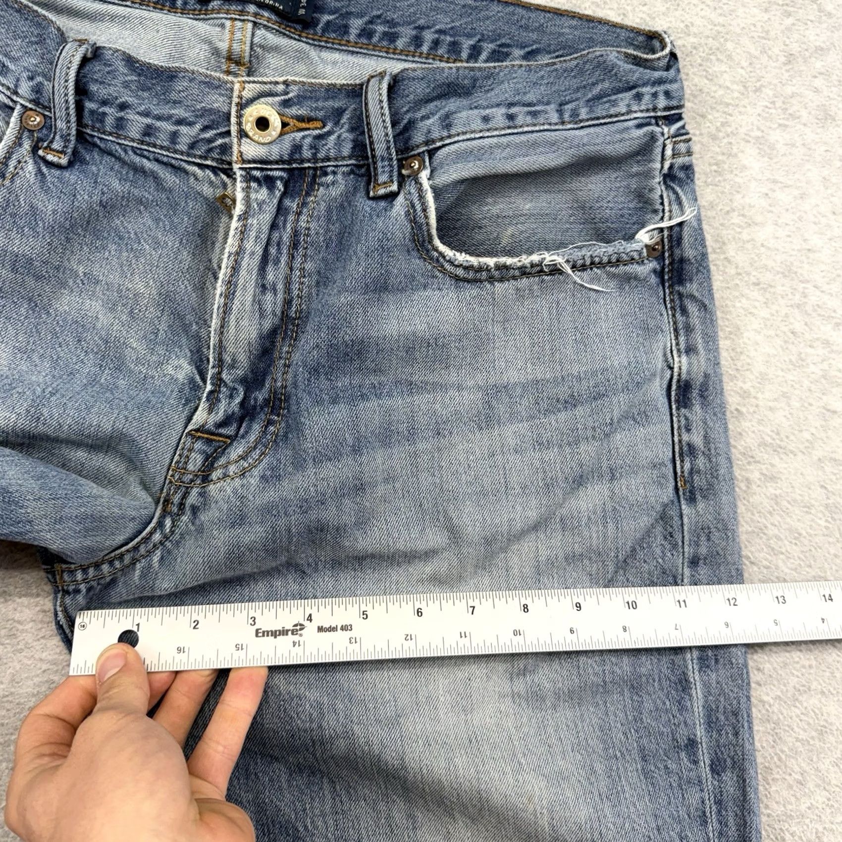 Lucky Brand Lucky Brand Jeans 34x30 363 Straight Regular Men Blue Medium Wash Vintage Style Stretch Denim Pocket Logo 5-Pocket USA 90s Mens Size US 34 / EU 50 - 6 Thumbnail