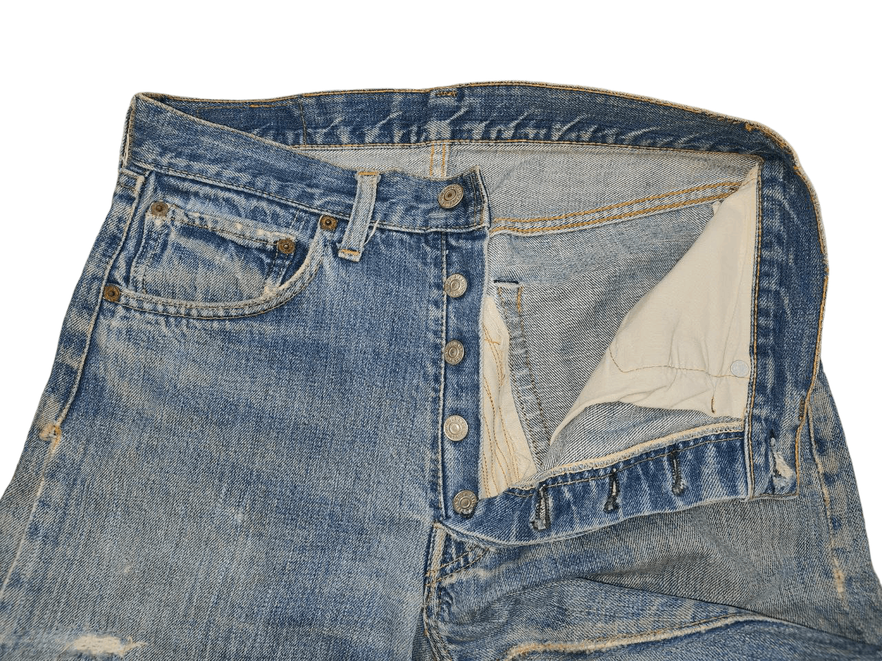 Levi's Rare 60's Vintage Levi's 501 Redline Selvedge, Button No 6 Size US 29 - 6 Thumbnail