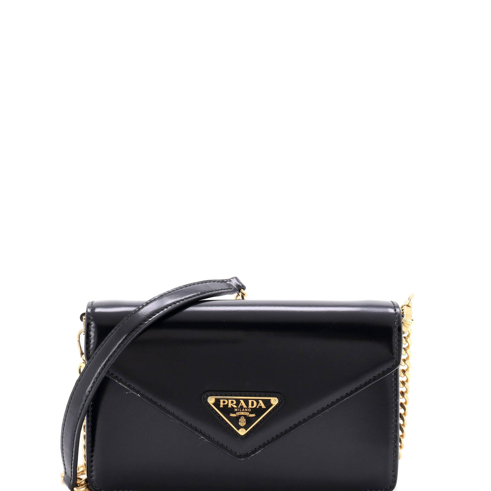 Prada Triangle Logo Envelope Chain Crossbody Bag Size ONE SIZE - 1 Thumbnail