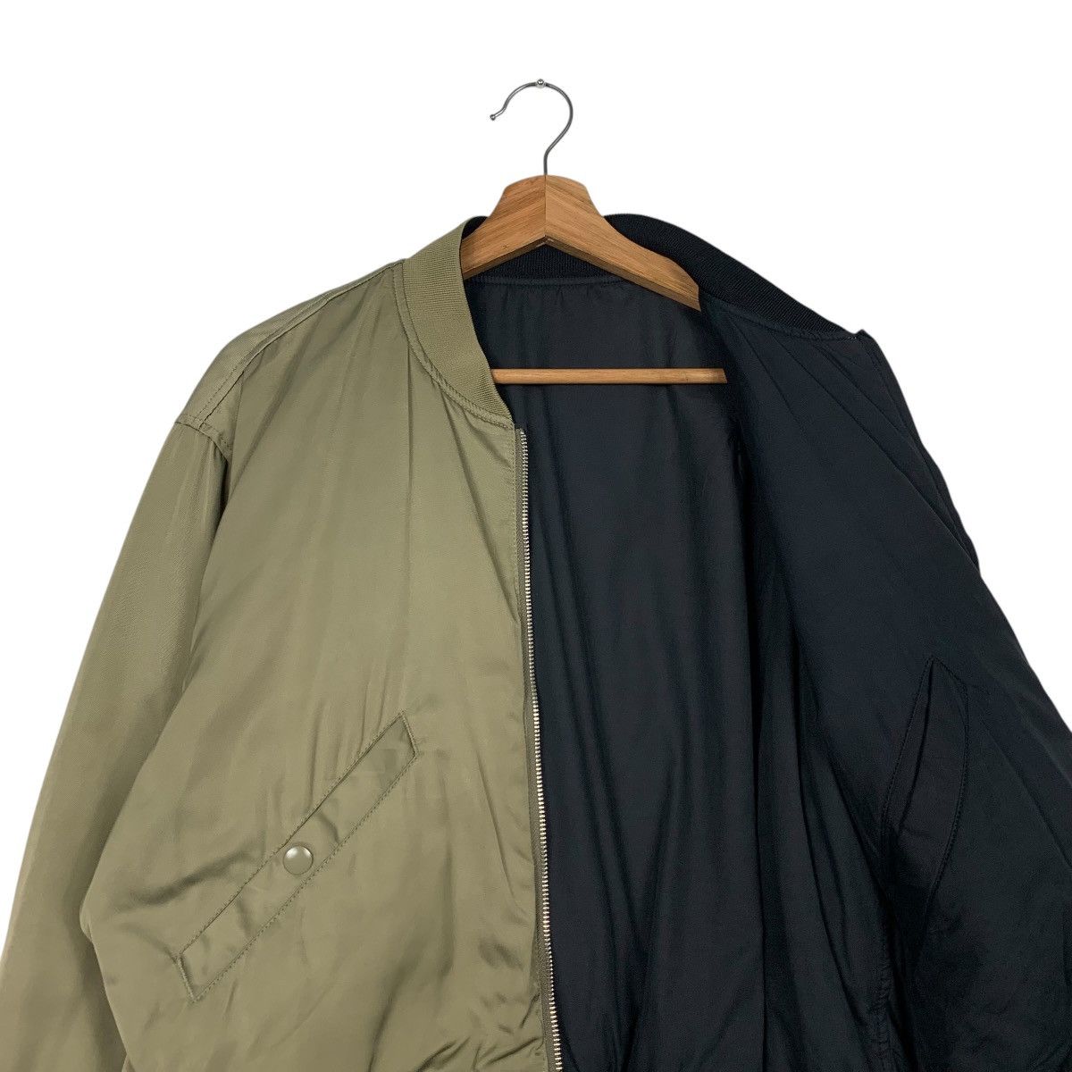 MOUSSY MOUSSY Green Black Reversible Bomber Jacket #2355-C105 Size ONE SIZE - 10 Thumbnail