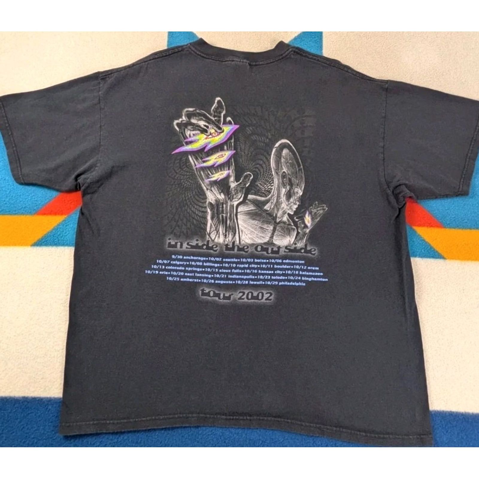 Anvil VINTAGE Tool 2002 Inside The Outside Tour Shirt Band Double Sided Black XL Men Size US XL / EU 56 / 4 - 3 Thumbnail
