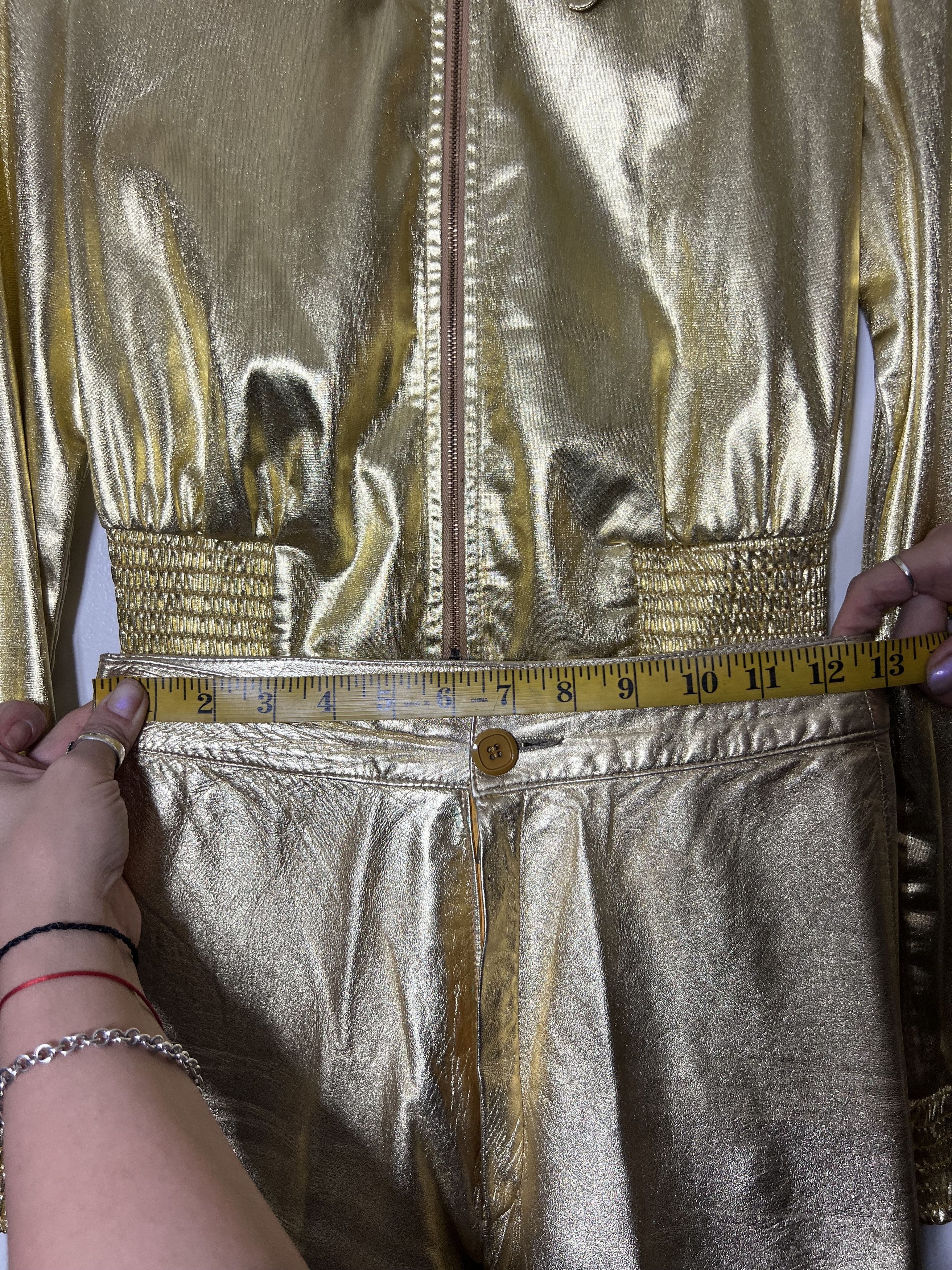 Designer × Vintage Vintage 70's Gold Suit - Climax by David Howard /Brigitte Na Size 26" / US 2 / IT 38 - 6 Thumbnail