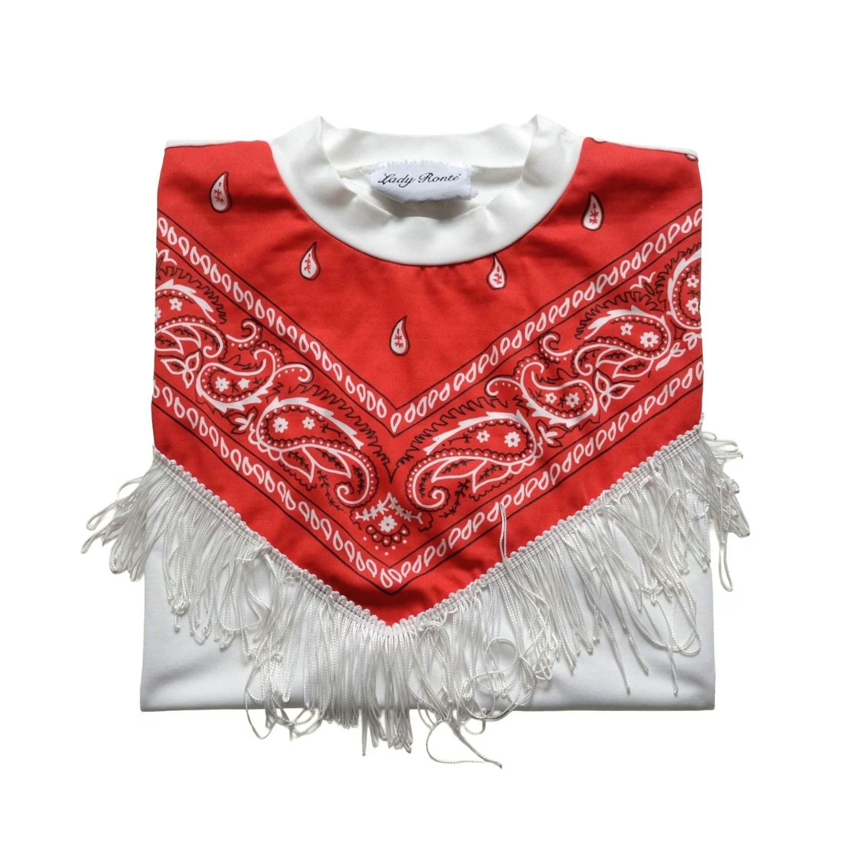 Vintage VINTAGE LADY RONTE COWGIRL RED FRINGE BANDANA WESTERN T SHIRT 90s USA MADE MD Size M / US 6-8 / IT 42-44 - 2 Thumbnail
