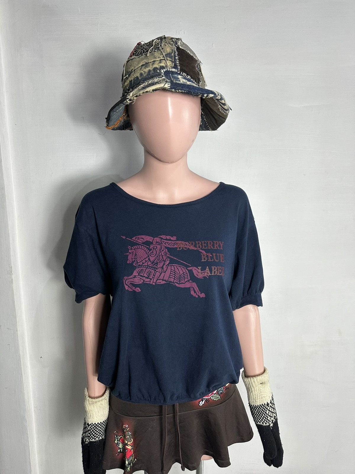Burberry × Vintage Burberry Blue Label Big Logo Tshirt Size XS / US 0-2 / IT 36-38 - 1 Thumbnail